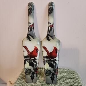 2 Hautman Brothers Collections Cardinal Pie/Cake Server Christmas Holidays
